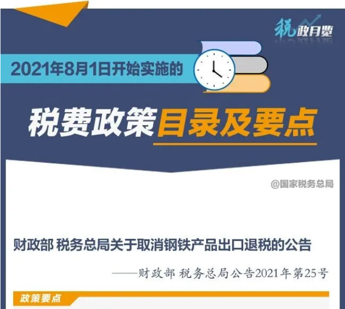 擴(kuò)散周知！2021年8月1日開始實(shí)施的稅費(fèi)政策