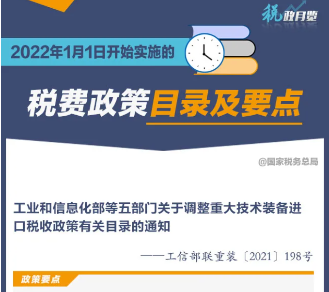 2022年1月1日開始實施的稅費政策