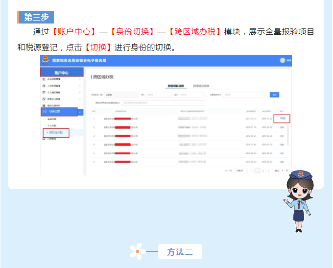 電子稅務(wù)局如何切換跨區(qū)域納稅人身份？